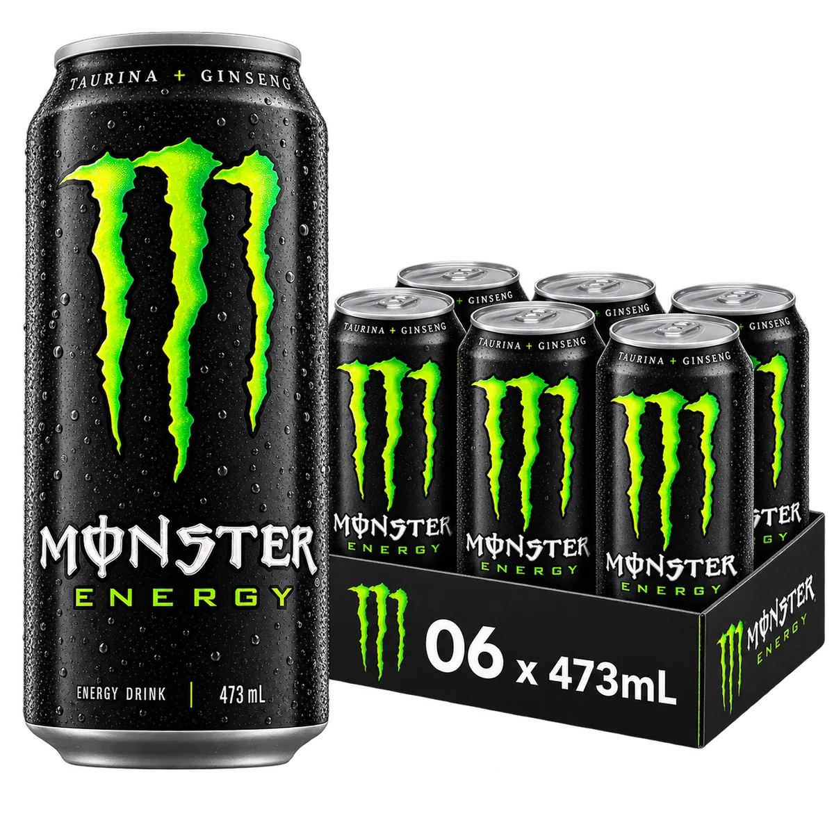 Fardo Monster Energy Original Green com seis latas de 473 ml